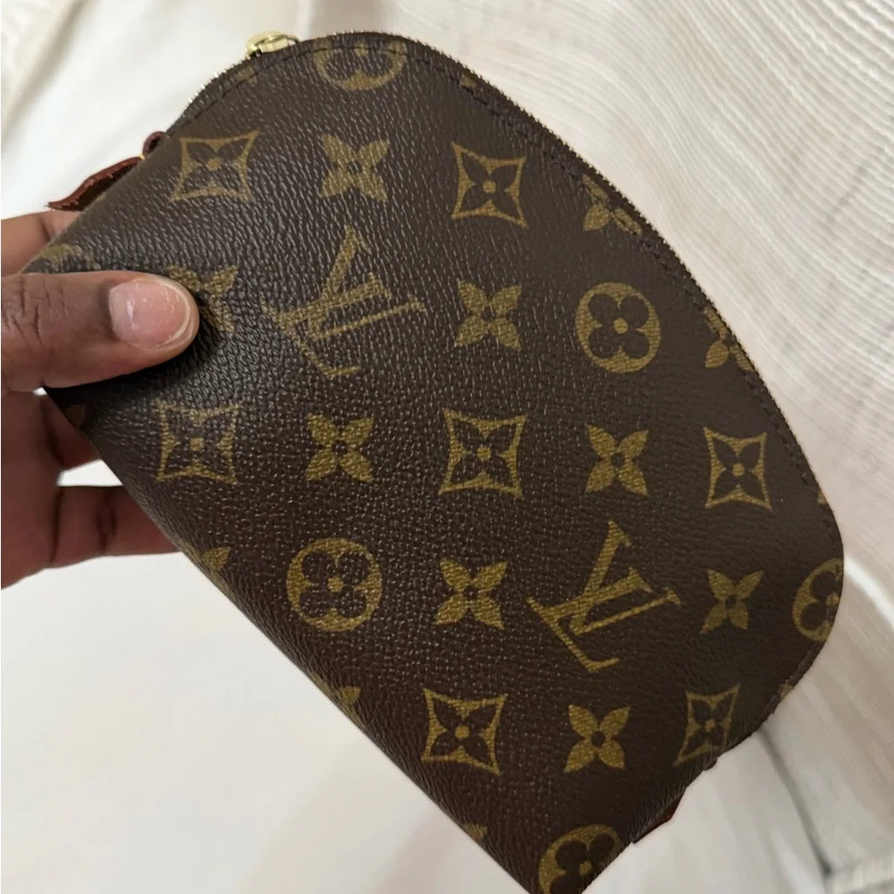 Louis Vuitton Monogram Canvas Cosmetic Pouch in Brown and Gold
